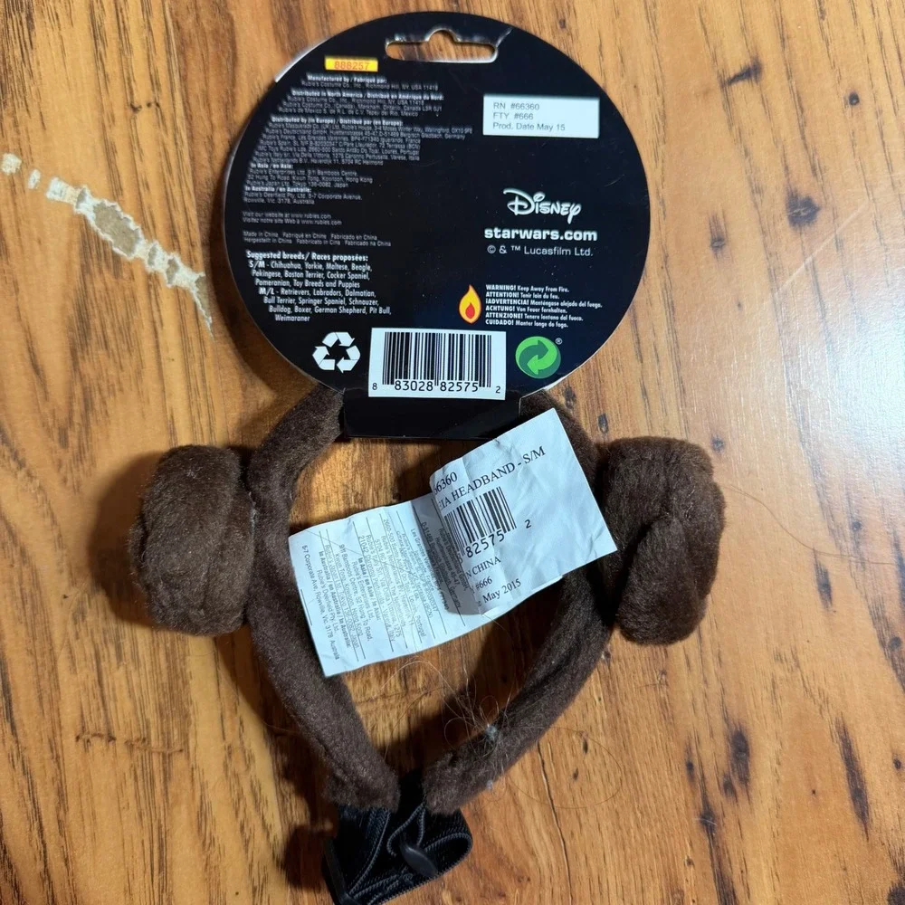 Star Wars Princess Leia Dog Headband Brown Bun Pet Costume S/M Rubies 5pk